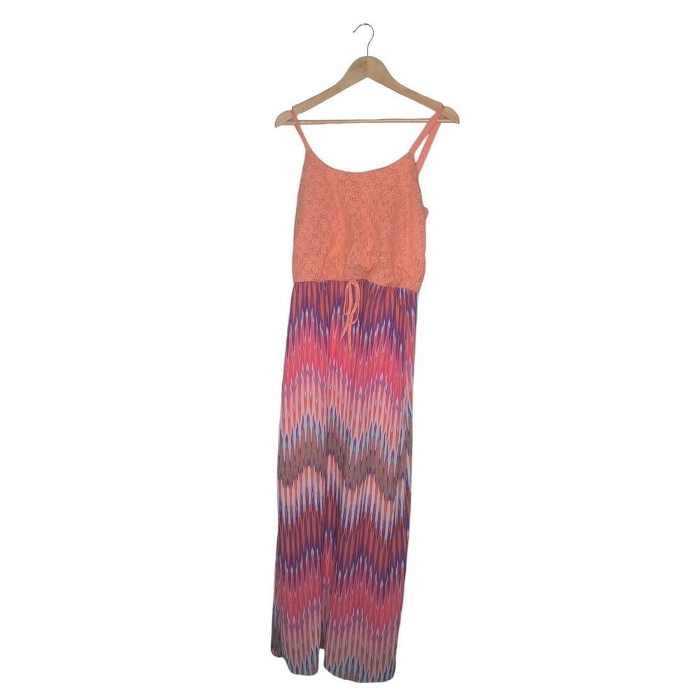 Faded Glory Striped Colorful Maxi Dress Women's Medium Dress